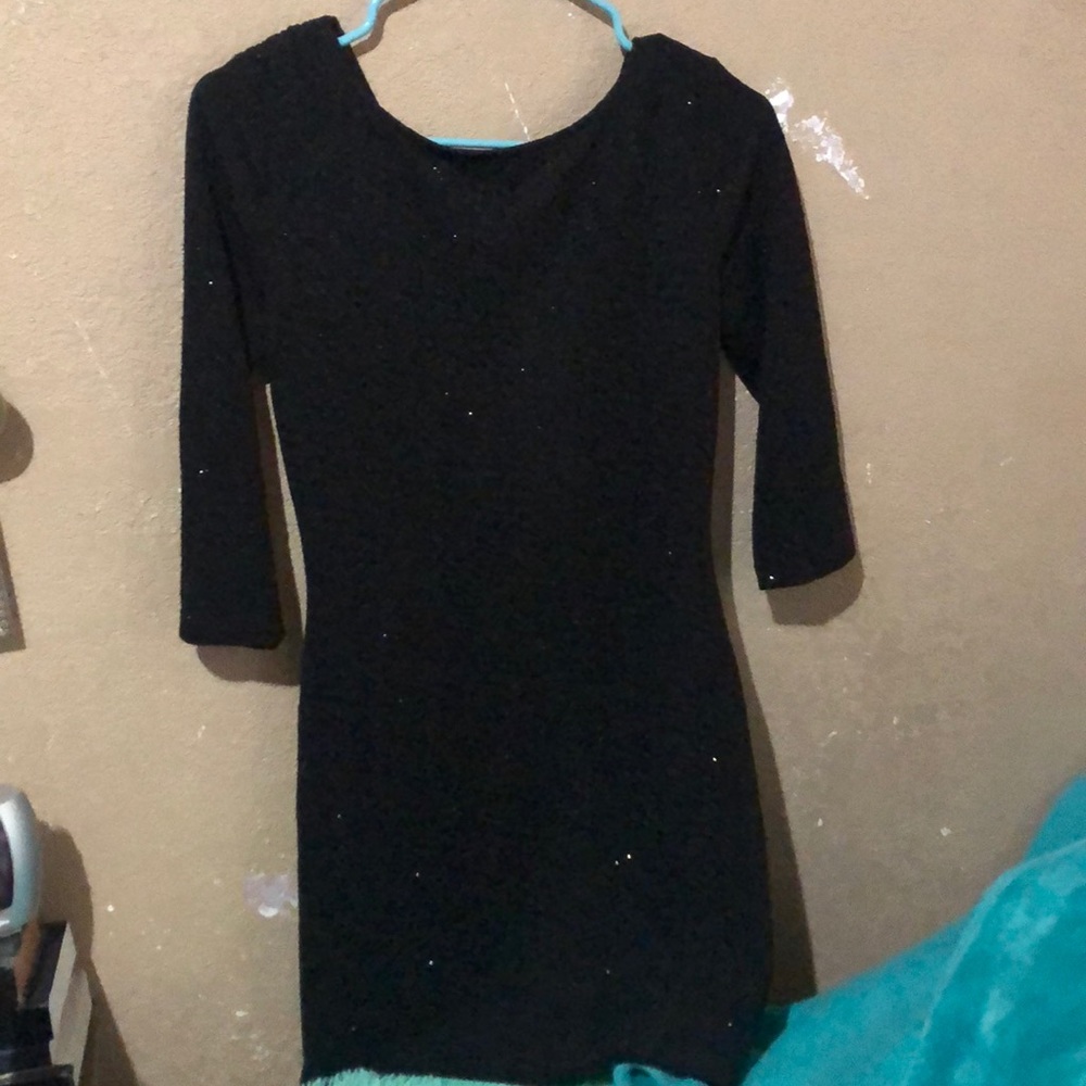 Mini black shimmer dress